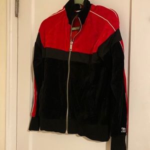 Gently worn velour style zip up jacket